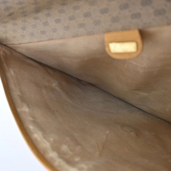 GUCCI Micro GG Pattern Clutch Hand Bag PVC Leather Brown Made In Italy - Picture 11 of 16